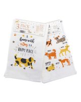 Beamfeature Country Club Pack of 3 Dogs Design Tea Towels