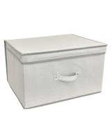 Beamfeature Country Club Linen Look Design Jumbo Storage Chests 50x30x40cm - Natural