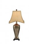 Dar Emlyn Table Lamp Silver/Gold with Shade