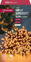 Premier Decorations SupaBrights Multi-Action 480 LED with Green Cable - Vintage Gold