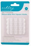 Ashley Housewares Transparent Removable Mini Square Hooks (Pk12)