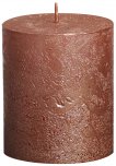 bolsius rustic metallic pillar candle 80 x 68mm - copper