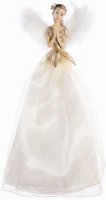 Premier Decorations 25cm Fairy Tree Topper with Sheer Champange Gold Dress and Feather Wings