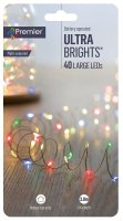 Premier Decorations 40 LED Battery Operted Ultra Brights - Multi-Coloured