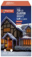 Premier Decorations 720 Multi-Action LED Cluster Brights Timer Lights -  Multi Coloured with Green Cable