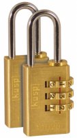 Kasp 110 Series Brass Combination Padlock 20mm Twin pack