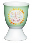 KitchenCraft Porcelain Egg Cup Rise and Shine Design