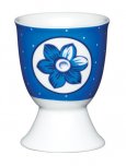 KitchenCraft Porcelain Egg Cup Spotty Blue Flower Design