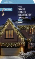 Premier Decorations Multi-Action Frosted Cap Icicles 640LED - WW