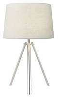 Dar Griffith Table Lamp Polished Chrome with Shade