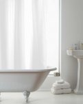 PEVA Shower Curtain with Hooks- White