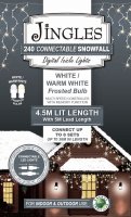Jingles 240 Connectable LED Snowfall Icicle Lights -Wht/Warm Wht