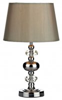 Dar Edith Touch Table Lamp Polished Chrome with Shade