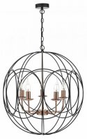 Dar Phoenix 5 Light Pendant Black Copper