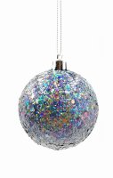 Premier Decorations Shatterproof Glitter Bauble 80mm - Graphite