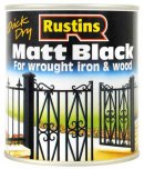 rustins matt black paint 500 ml