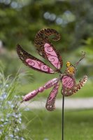 smart garden whimsical dragonfly delight stake - pink