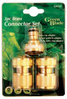 Green Blade 3 pc Brass Connector Set