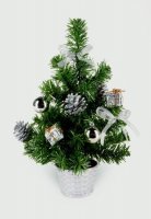 Premier Decorations Table Top Dressed Tree 30cm - Silver