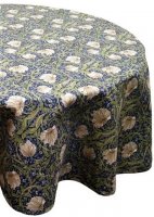 William Morris Charcoal Pimpernel Cotton Tablecloth - Round
