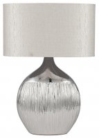Pacific Lifestyle Gemini Etched Ceramic Table Lamp - Silver