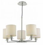  Dar Tyler 5 Light Height Adjustable Pendant Satin Nickel Without Shades