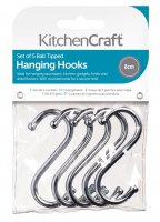 kc pk of five chrome plated 's' hooks 80mm