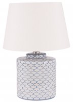 Pacific Lifestyle Demetri Grey and Blue Detail Ceramic Table Lamp