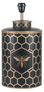 Pacific Lifestyle Black Honeycomb Hand Painted Metal Table Lamp