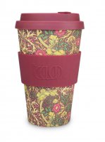 Ecoffee Cup 14oz William Morris Seaweed with Maroon Silicone