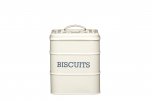 Living Nostalgia Biscuit Storage Tin 14.5 X 19cm Cream