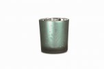 R&W Candle Holder with Fir Tree Design Forest Green 7.5 x 8cm