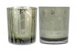 SiL Christmas Glass Candle Holder Large - Assorted Deer/Tree