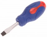 Faithfull Slotted Flared Soft Grip Screwdriver 6.5mmx40mm Stubby