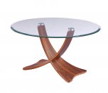 Jual Siena Coffee Table - Walnut & Glass
