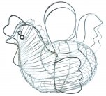 Apollo Housewares Chrome Basket Hen For Eggs