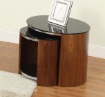 Jual Curved Glass Nest of Tables - Walnut