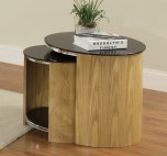 Jual Curved Glass Nest of Tables - Oak