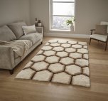Think Rugs Noble House NH30782 Cream/Brown - Various Sizes