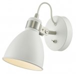 Dar Frederick Wall Light White & Satin Chrome