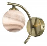 Atiya Wall Light Antique Brass With Planet Style Glass