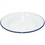 Falcon Enamelware Soup Plate 22cm - White with Blue Rim