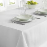 Country Club Linen Look Tablecloth 130cm x 228cm White