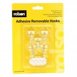 Rolson 5pc Removable Adhesive Metal Hooks