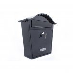 Sterling Classic Galvanised Steel Post Box in Black