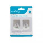 Ashley Housewares Silver Removable Square Hooks (Pack of 2)