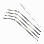 Tala Set of 4 Stainless Steel Straws with Cleaning Brush