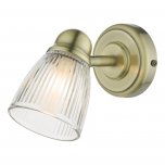 Cedric Single Spotlight Antique Brass Glass IP44