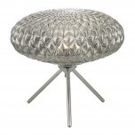 Bibiana Table Lamp Polished Chrome with Smoked Glass Large