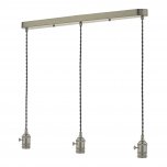 Accessory 3 Light Bar Suspension Antique Chrome With Grey Cable